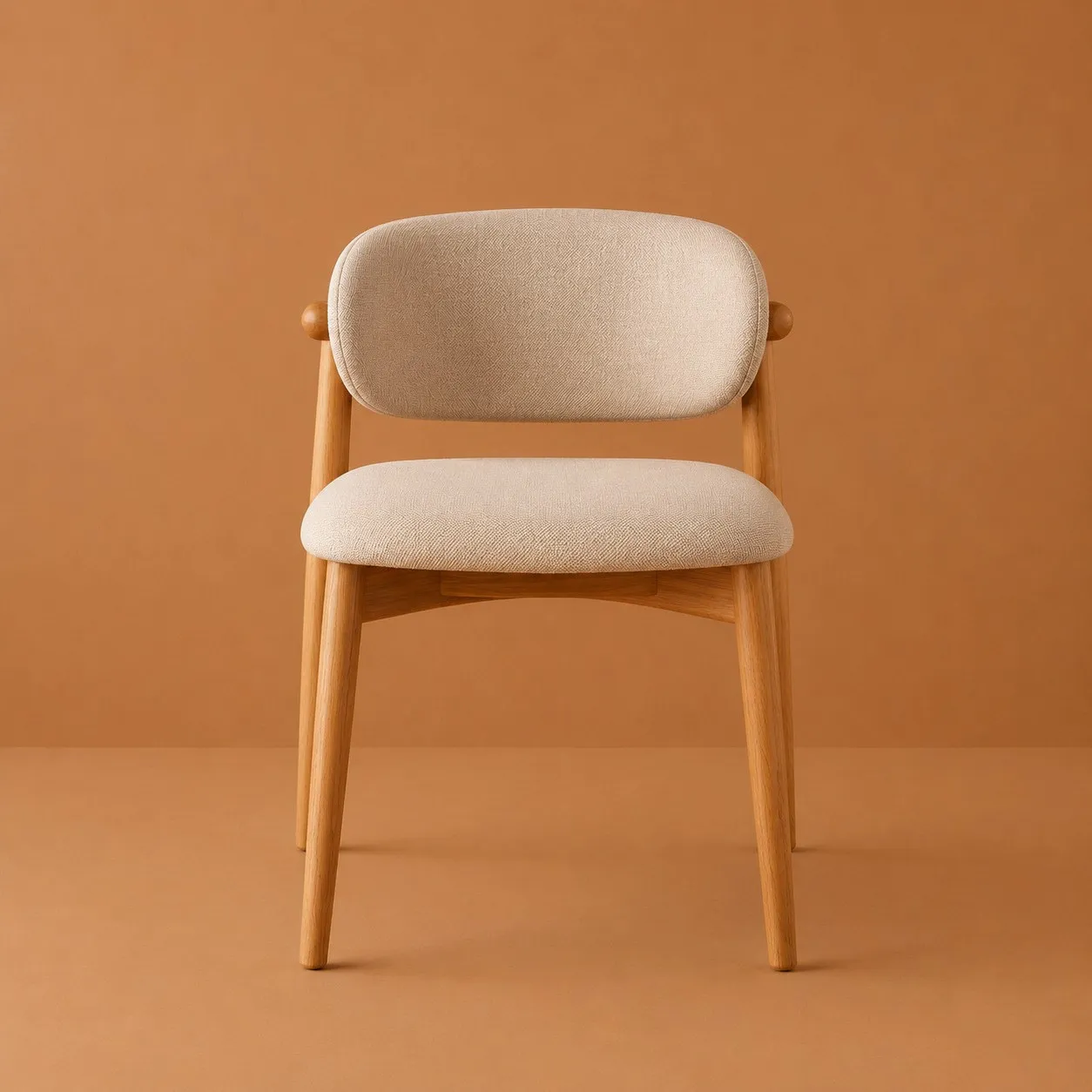 Polo wooden dining chair with a cream upholstered seat and backrest