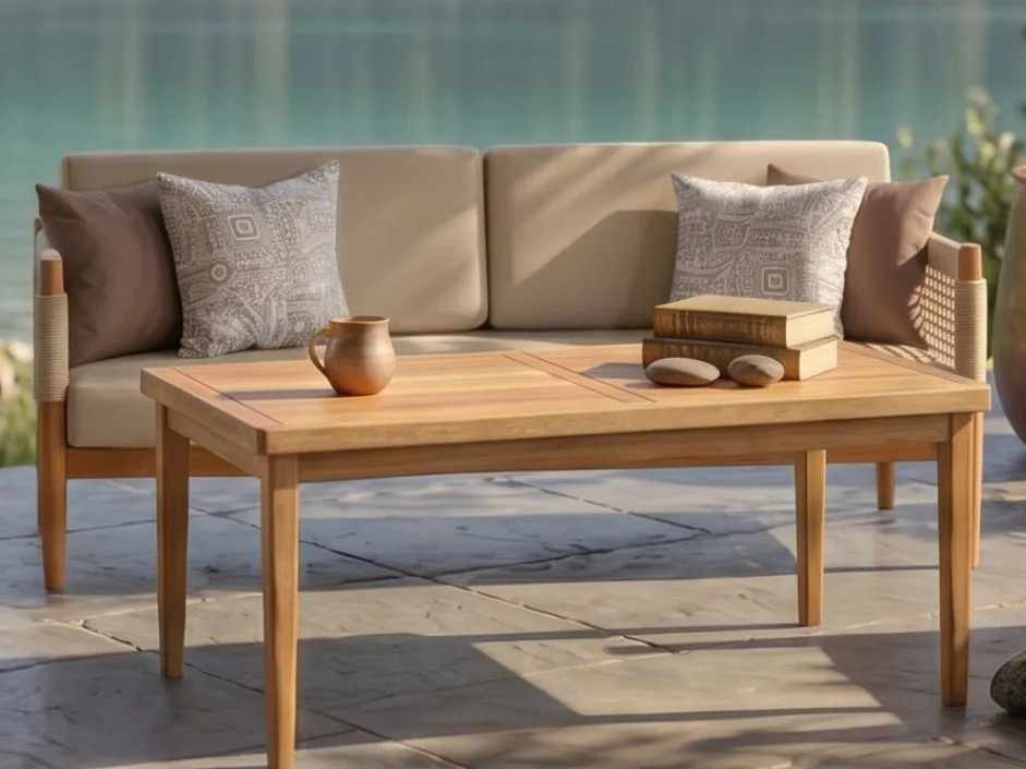Rio sofa and iroko coffee table