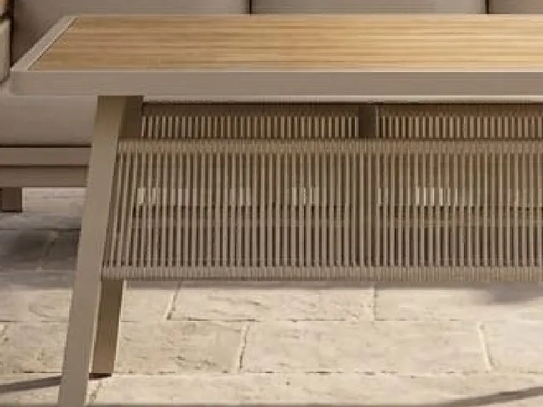 Valencia Craft table with woven rope sides