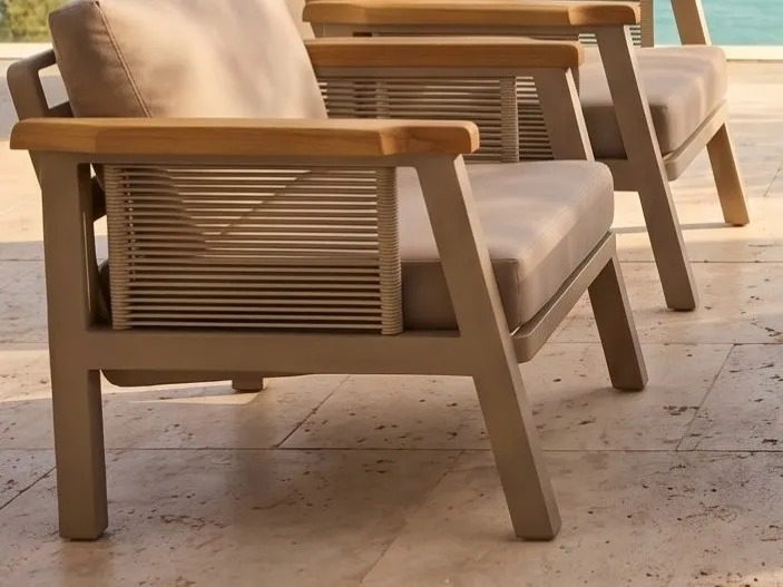 Verona Craft armchairs with hand-woven rope panels